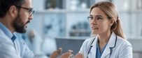 Two clinicians in discussion